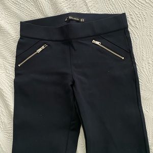 Zara Navy Zipper Leggings Size Medium